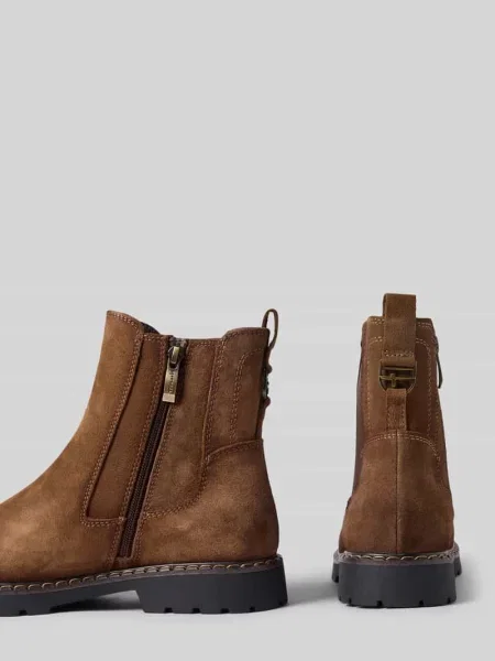 Buty chelsea ze skóry bydlęcej nappa z zamkiem błyskawicznym Tamaris