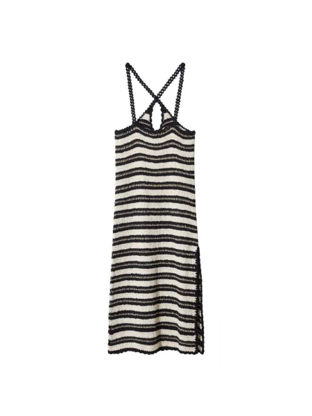 MANGO Rochie tricotat Conchin negru alb