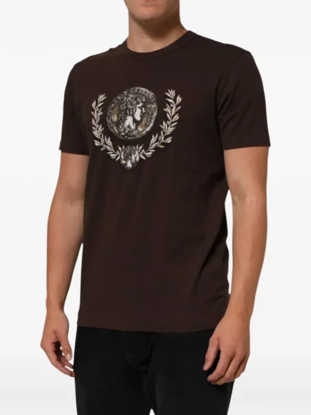 Tricou Dolce & Gabbana cu imagine maro