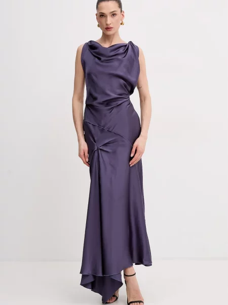 Victoria Beckham rochie drapată cu vâscoză violet