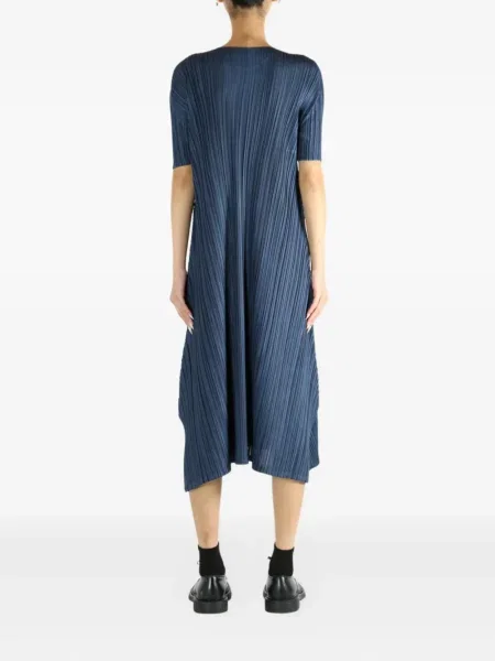 Plisirana kratak odgovarati mini haljina Pleats Please Issey Miyake plava