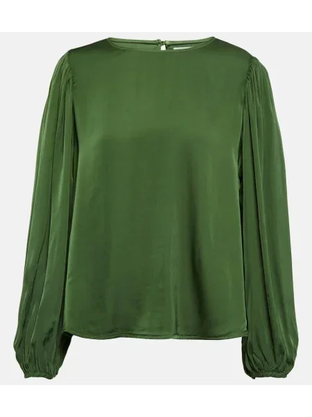 Top Velvet din satin verde