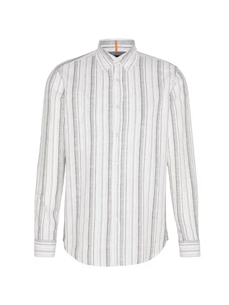 BOSS Orange Košeľa Rickert ťavej srsti / nebielená oranžová