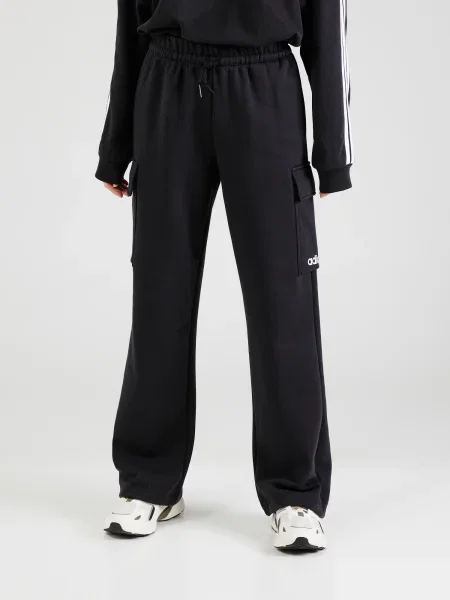 Pantaloni cargo Adidas din fleece negru