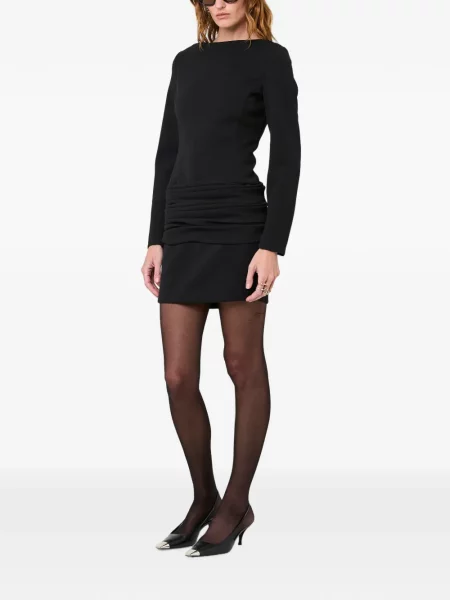 Lung rochie mini Nicholas cu volane negru