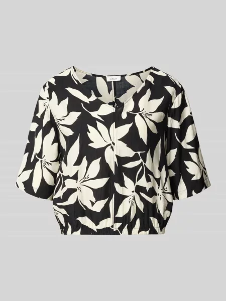 Koszulka bluzkowa o kroju relaxed fit z mieszanka S.oliver Red Label czarna