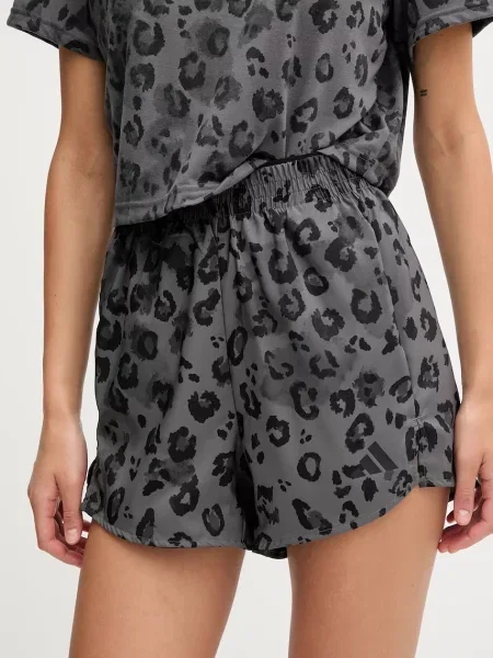 Kratke hlače za trening adidas Performance s uzorkom visoki struk siva