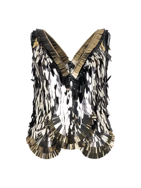 Top Alberta Ferretti z cekinami szary