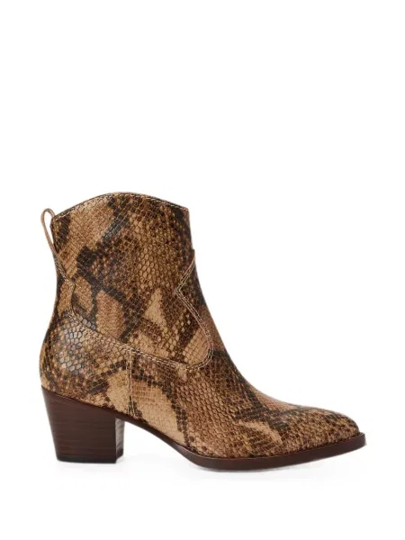 Cizme scurte Lauren Ralph Lauren din piele maro