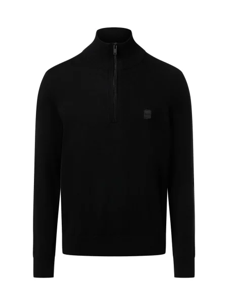 Dzianinowa lekki golf bluza Boss Orange czarna