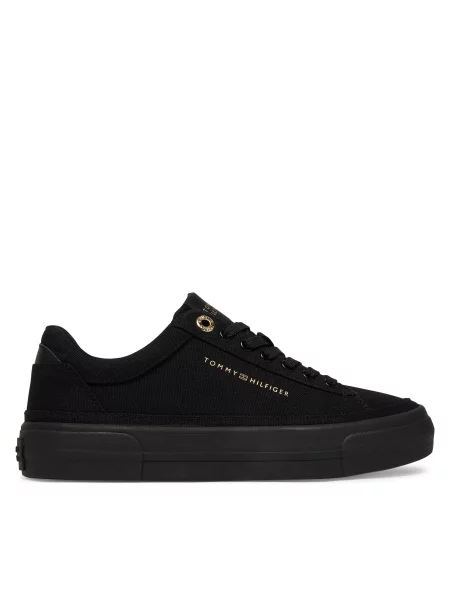 Сникърси Tommy Hilfiger Th Foxing Platform Canvas черен