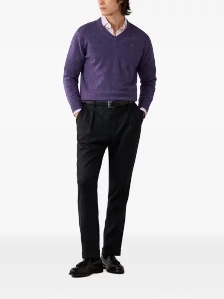Pulover Hackett London cu decolteu în V violet