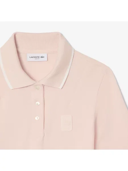 Lacoste Dwukolorowa Koszulka Polo Slim Fit Z Naszywką różowa