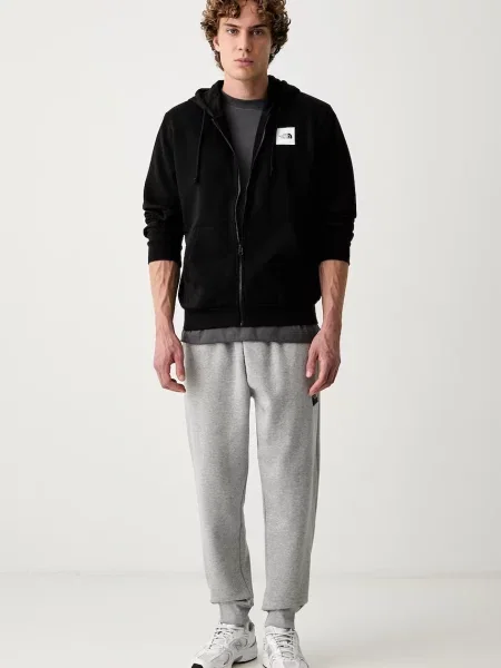 The North Face mikina na s kapucňou pánska s bavlnou Box Regular čierna