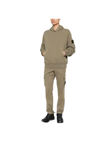 Bluza z kapturem Stone Island z kapturem z kamieniami zielona