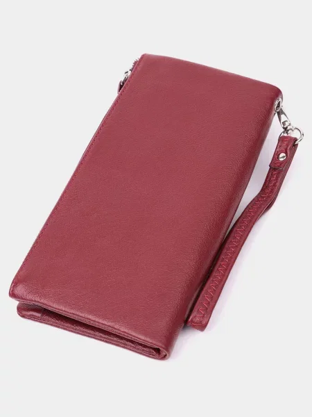 Кожаный кошелек St Leather Accessories бордовый