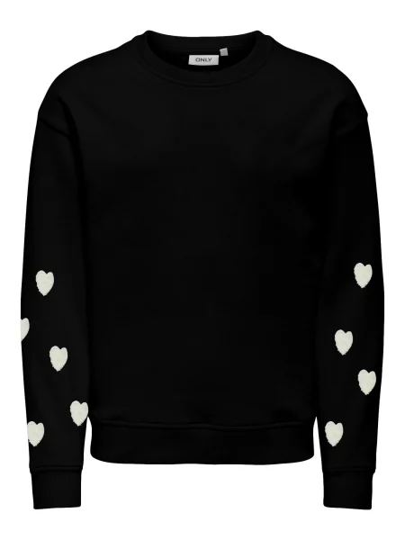 ONLY GIRLS Pulover Marisa Teddy Heart' negru