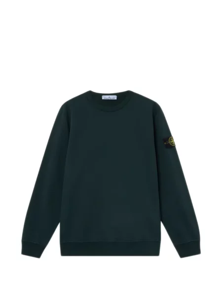 Hanorac din fleece Stone Island din fleece cu strasuri verde