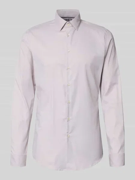 Koszula biznesowa o kroju slim fit z kołnierzykiem typu kent i bardzo długim rękawem Jake*s brązowa