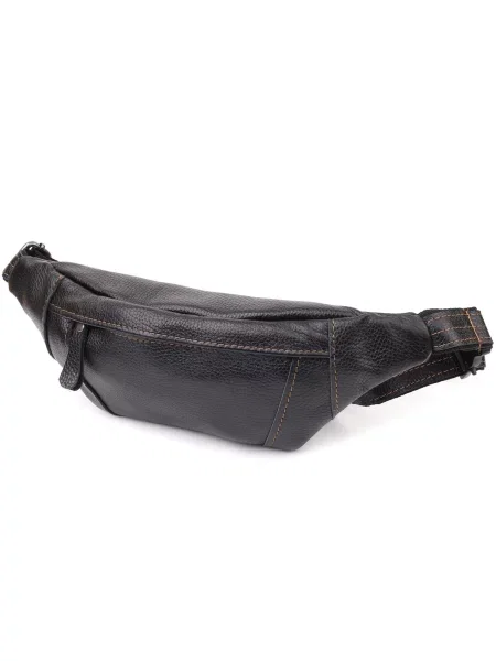 Кожаная поясная сумка Shvigel черная