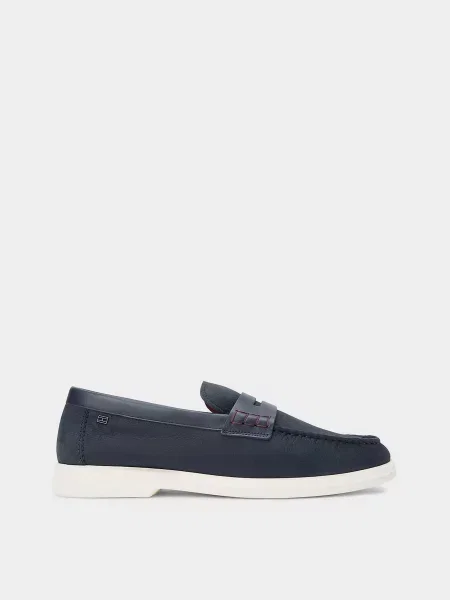 Шкіряні Лофери Tommy Hilfiger HILFIGER MIX NUBUCK LOAFER темно-синій сині