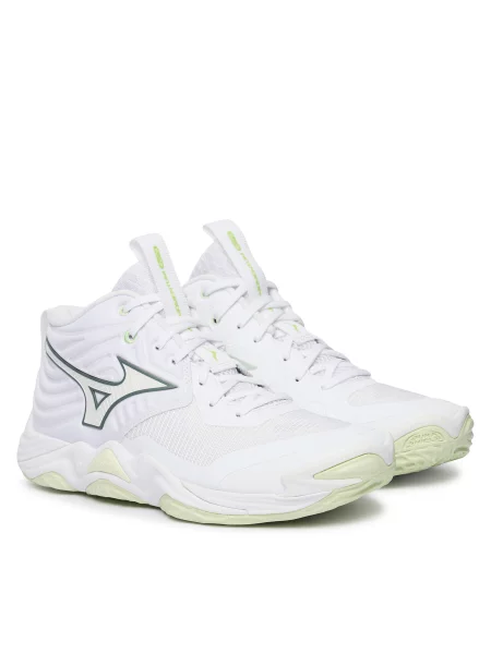 Încălțăminte pentru sporturi de interior Mizuno Wave Momentum Elite Mid alb