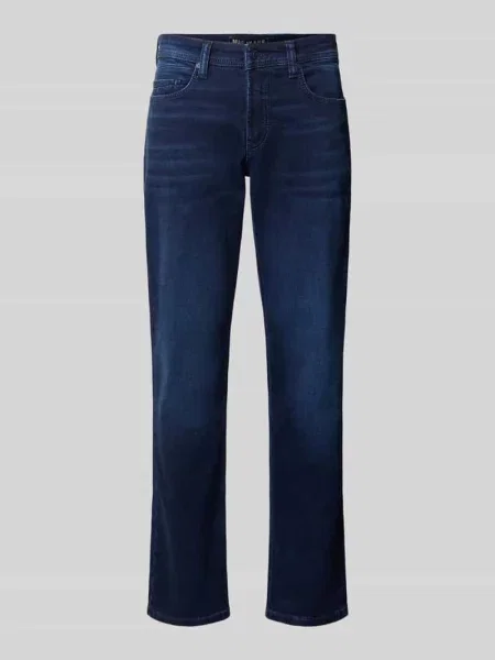 Jeansy o kroju slim fit w odcieniu Dark Wash Mac granatowe