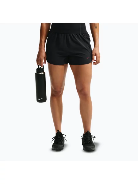 Pantaloni scurți de antrenament pentru femei Nike One black/black/university red negru