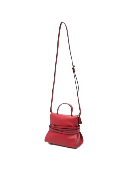 Geanta de piele Moschino din piele cu cataramă mini roșu