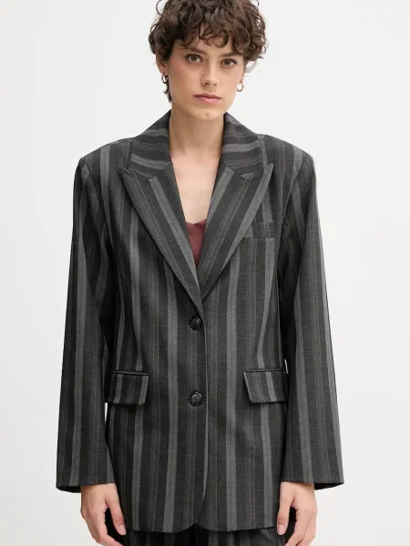 Сако Mos Mosh ELVY с едно копче с десен сиво