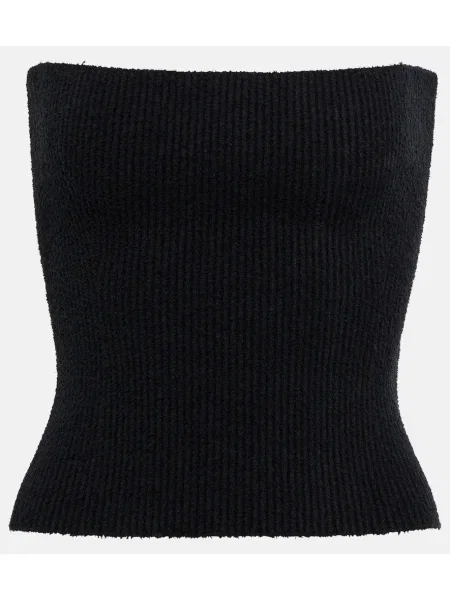 Sweter Wardrobe.nyc bez ramiączek prążkowany czarny