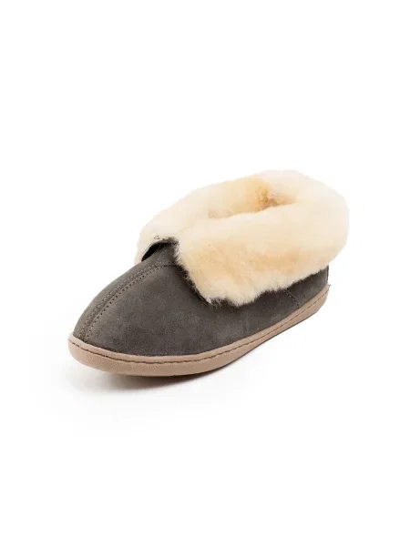 Minnetonka Papuci de casă Sheepshin gri bej