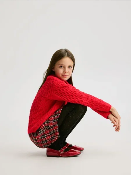 Reserved Tweedowe szorty czerwony