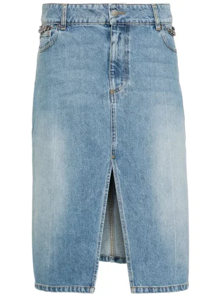 Fustă din denim Stella Mccartney albastru