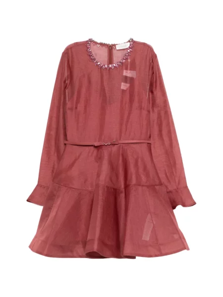 Sukienka mini Zimmermann z baskinką garniturowa czerwona