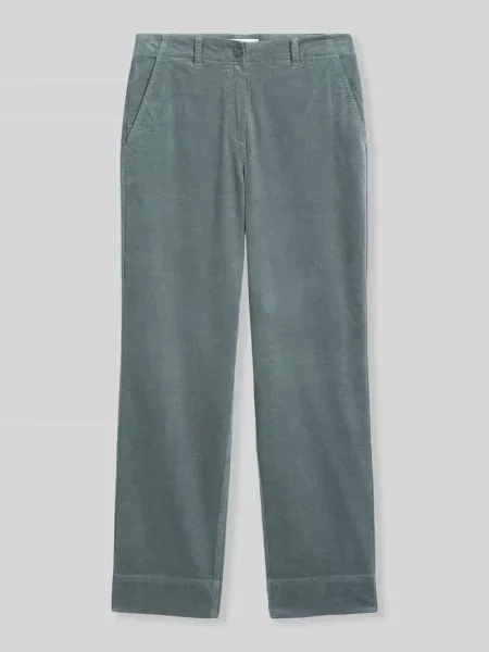 Spodnie sztruksowe o kroju straight fit z bawełnianej mieszanki Model LANDE WIDE' Marc O'polo niebieskie