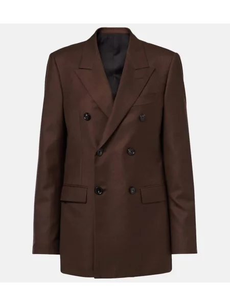 Sukienka midi Loro Piana z kaszmiru do kolan garniturowa brązowa