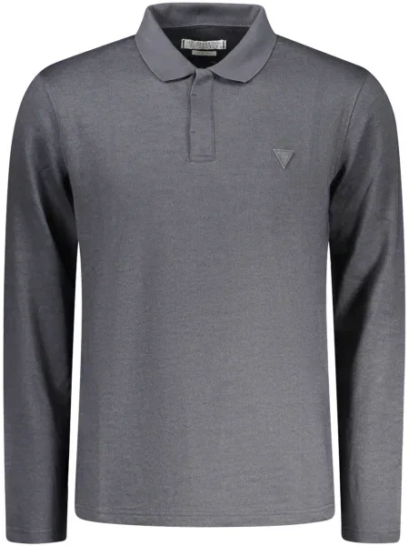 Polo majica Guess Jeans z dolgimi rokavi črna