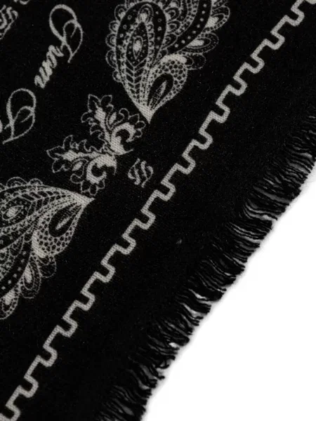 Fular From Future cu franjuri cu model paisley negru