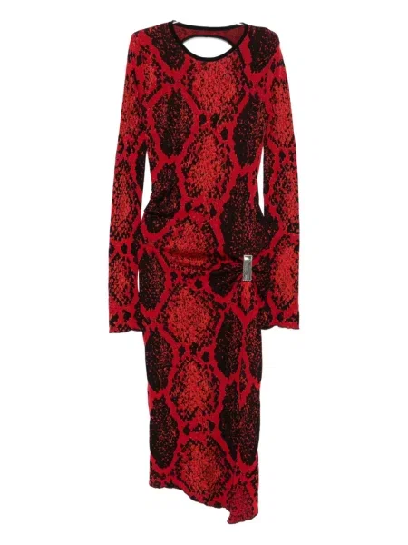 Rochie midi The Attico cu imagine până la genunchi de costum roșu