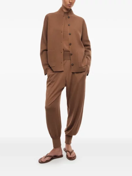 Pantaloni 12 Storeez tricotate maro