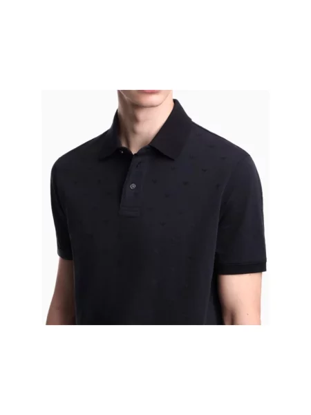 Koszulka polo Emporio Armani z dżerseju czarna