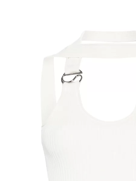 Top Coperni cu gât halter alb