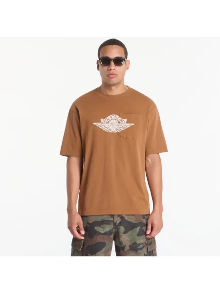 Tricou Jordan Flight Essentials Pocket T-Shirt Lt British Tan/ Shadow Brown S maro