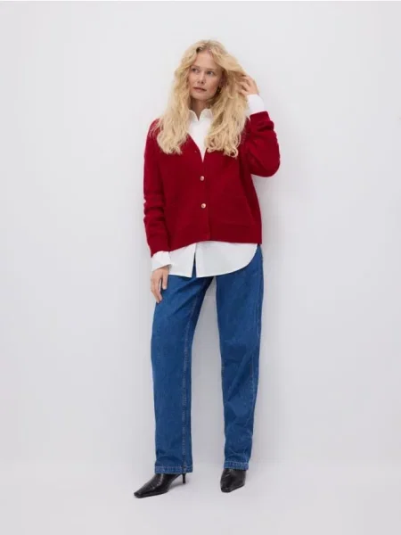 Reserved Вовняний кардиган червоний