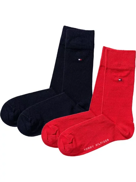 TOMMY HILFIGER Ponožky modrá / světle červená