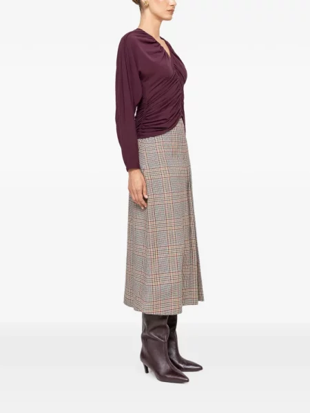 Top Nissa de lână drapat violet
