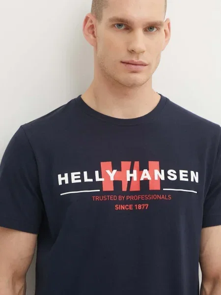 Тениска Helly Hansen с десен тъмносиньо