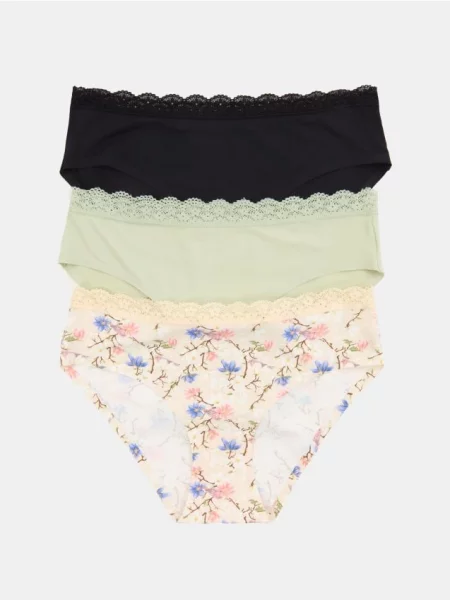 Трусики з мереживом набір 3 штуки різнобарвний