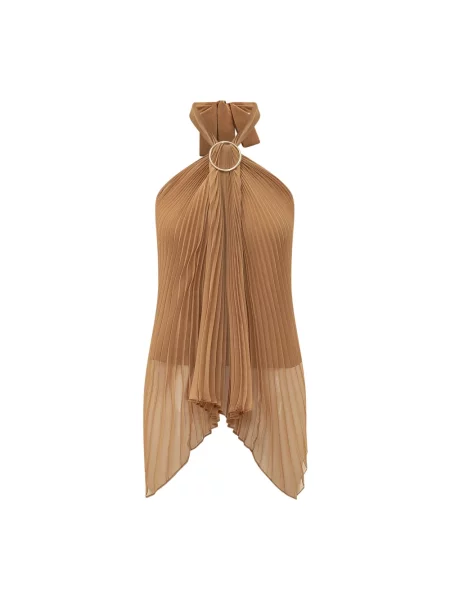 Top Max Mara szyfonowy pomarańczowy